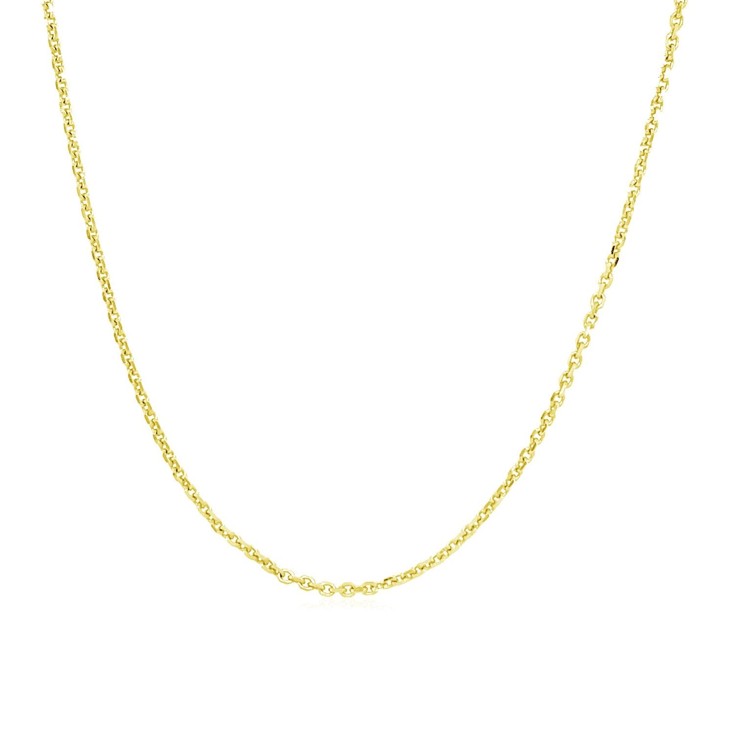 Cadena ajustable de oro amarillo de 14k de 0.9mm