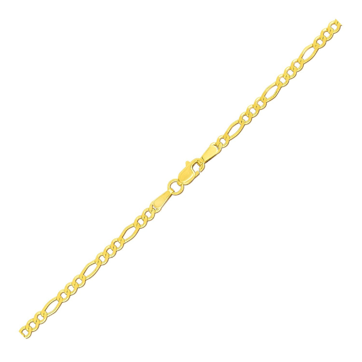Tobillera Fígaro de oro amarillo de 14k y 2.8mm