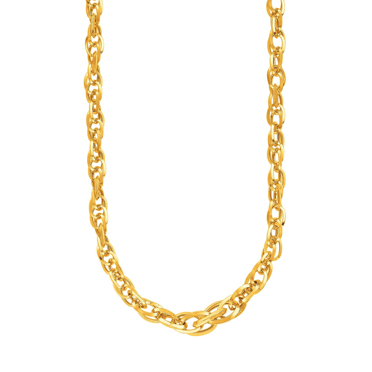 Cadena de oro amarillo de 14 quilates con eslabones Príncipe de Gales ornamentados