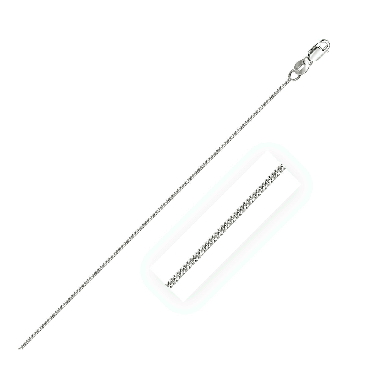 Cadena Gourmette de Oro Blanco de 14k 1.0mm