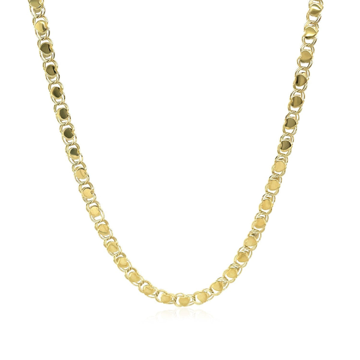 Cadena Corazón de Oro Amarillo de 14k y 2.9mm