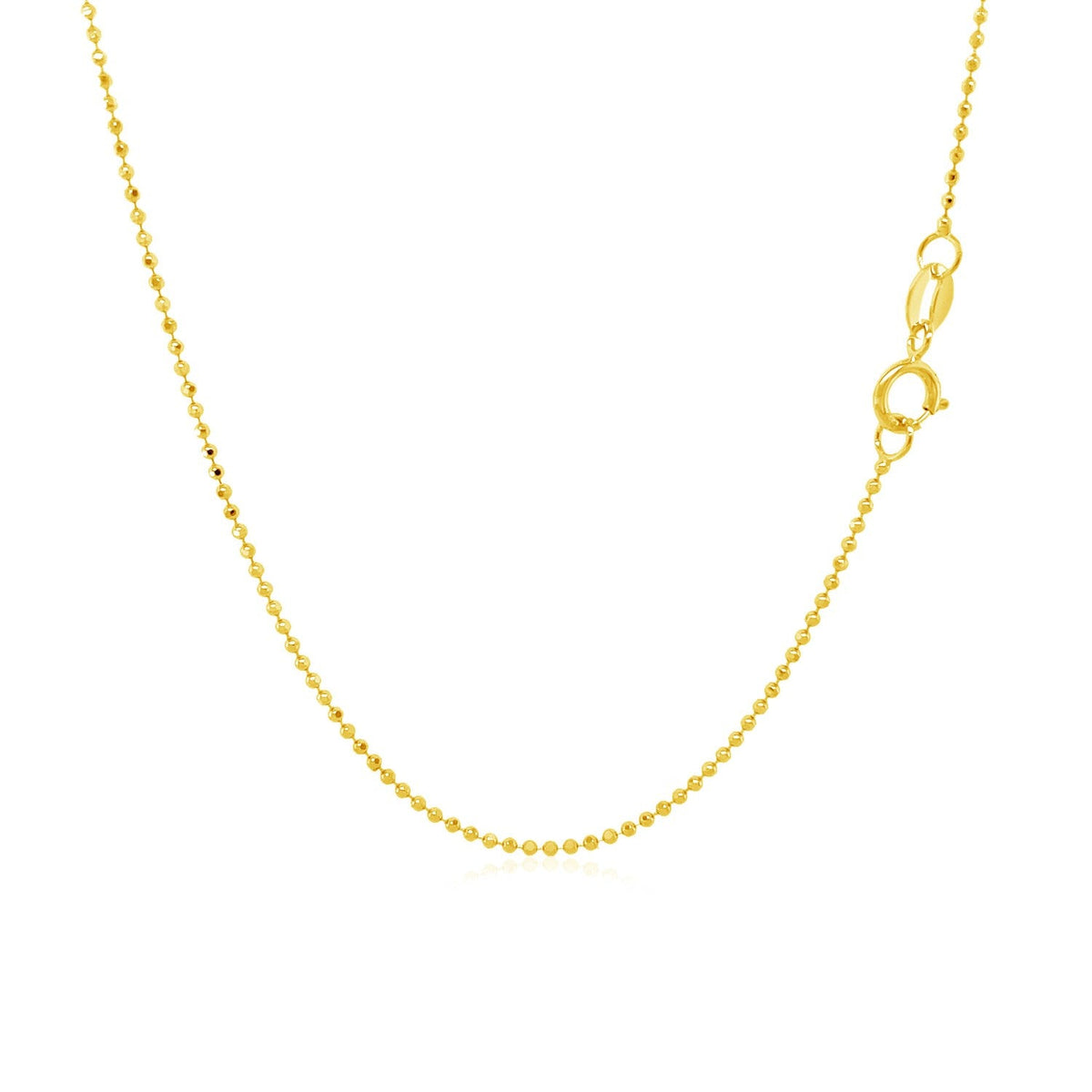 Cadena de oro amarillo de 14k de 1.0mm con cuentas facetadas