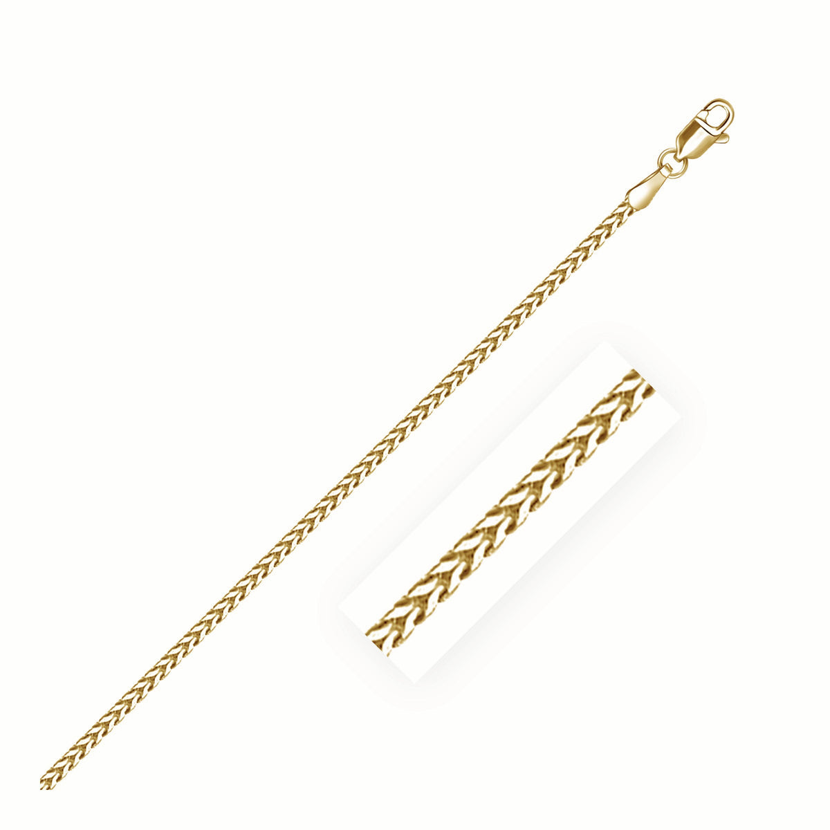 Cadena Franco de Oro Amarillo de 14k y 1.8mm
