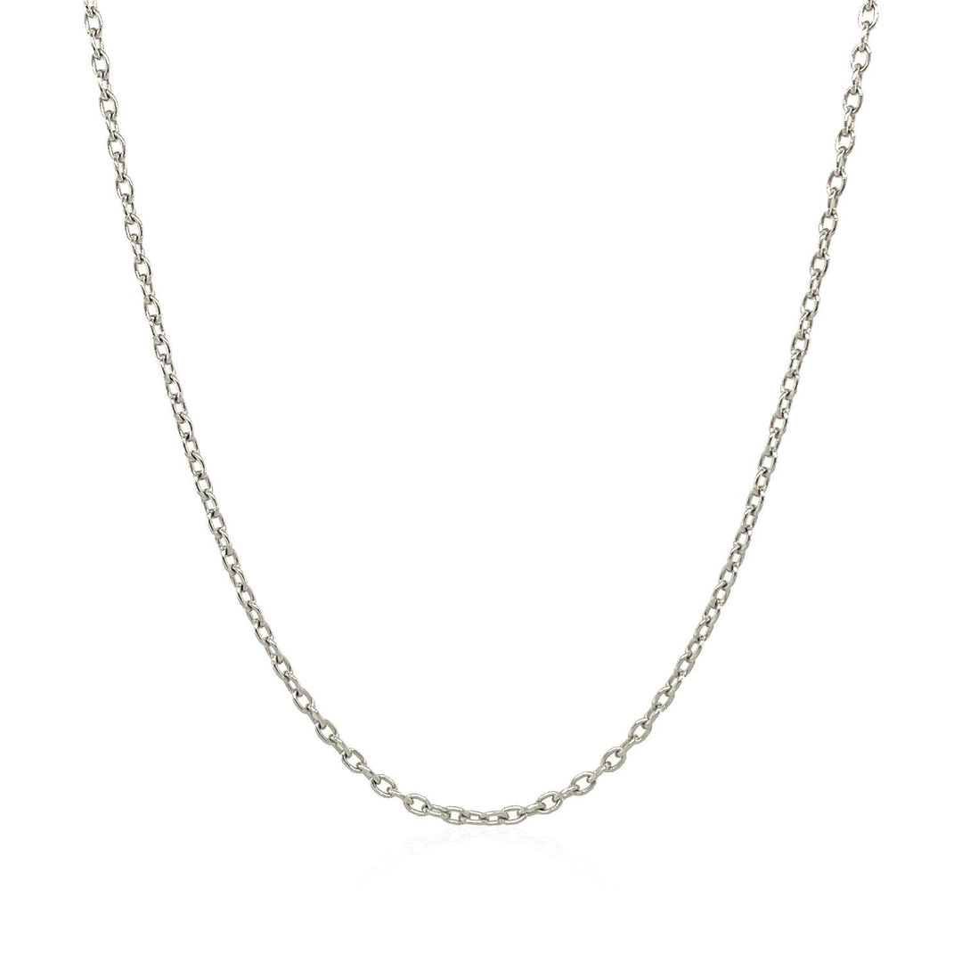 14k White Gold Round Cable Link Chain 1.5mm