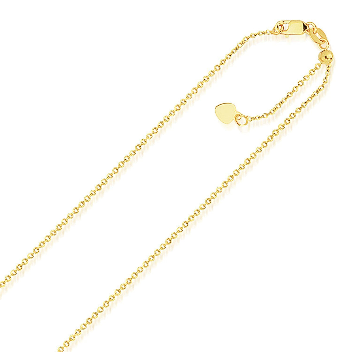 Cadena Ajustable de Oro Amarillo de 14k Estilo Singapur (1.40 mm)