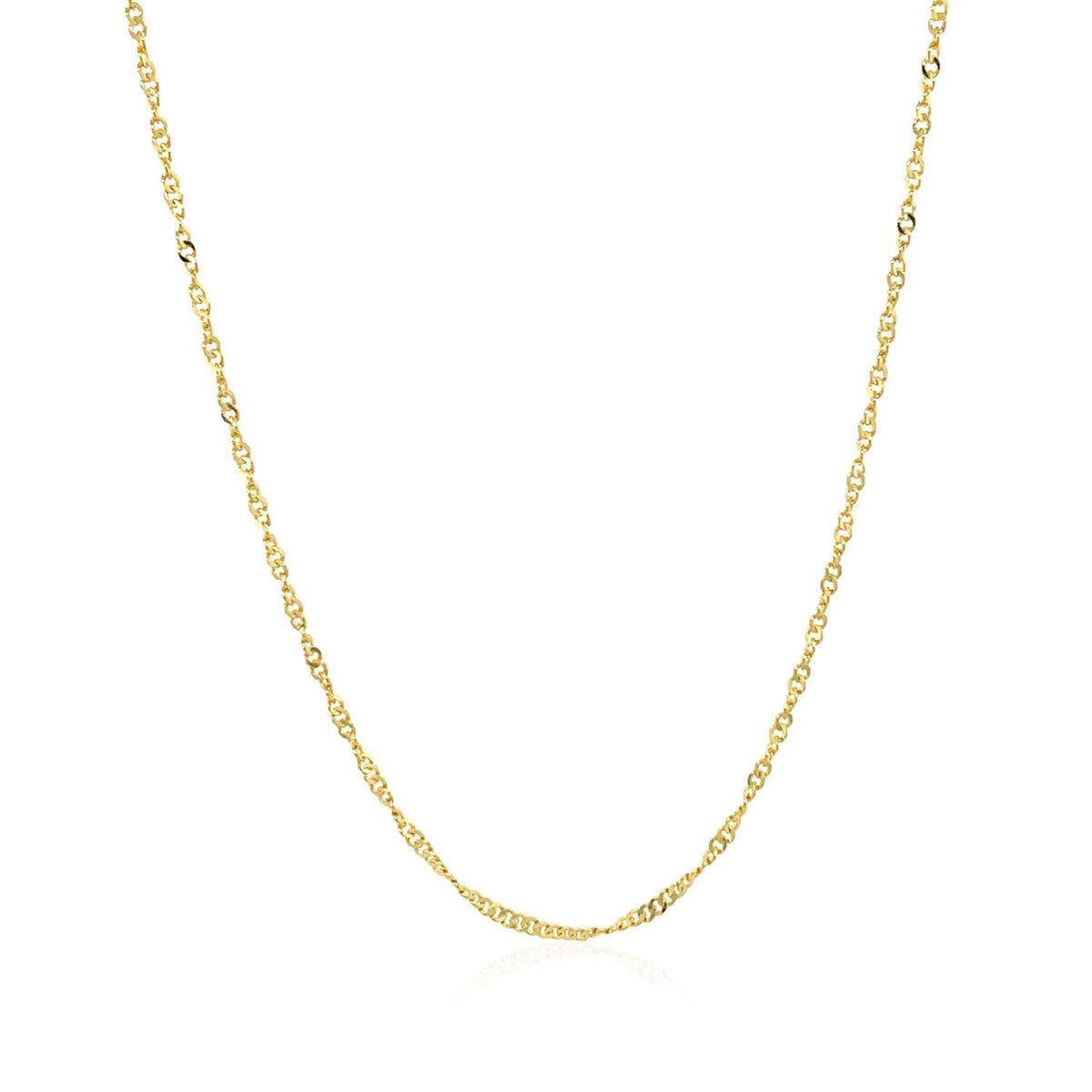 Cadena Ajustable de Oro Amarillo de 14k Estilo Singapur (1.40 mm)