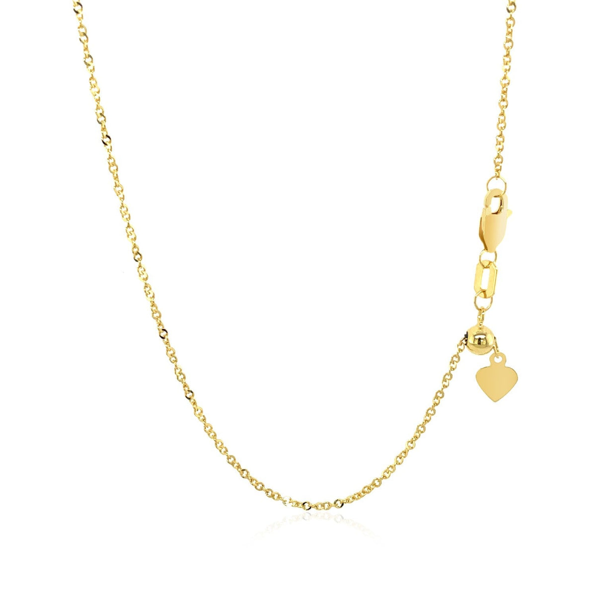 Cadena Ajustable de Oro Amarillo de 14k Estilo Singapur (1.40 mm)