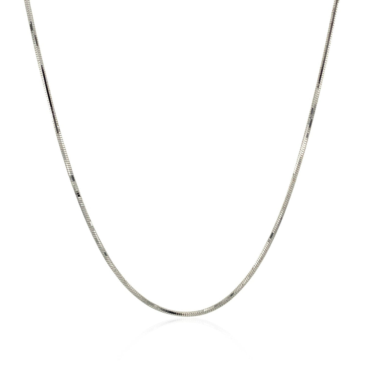 Cadena de serpiente ajustable de oro blanco de 14k y 0.85mm
