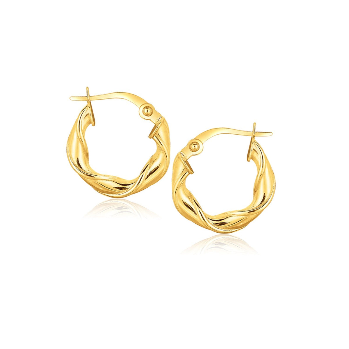 Pendientes de aro de oro amarillo de 14k (5/8 pulgada)