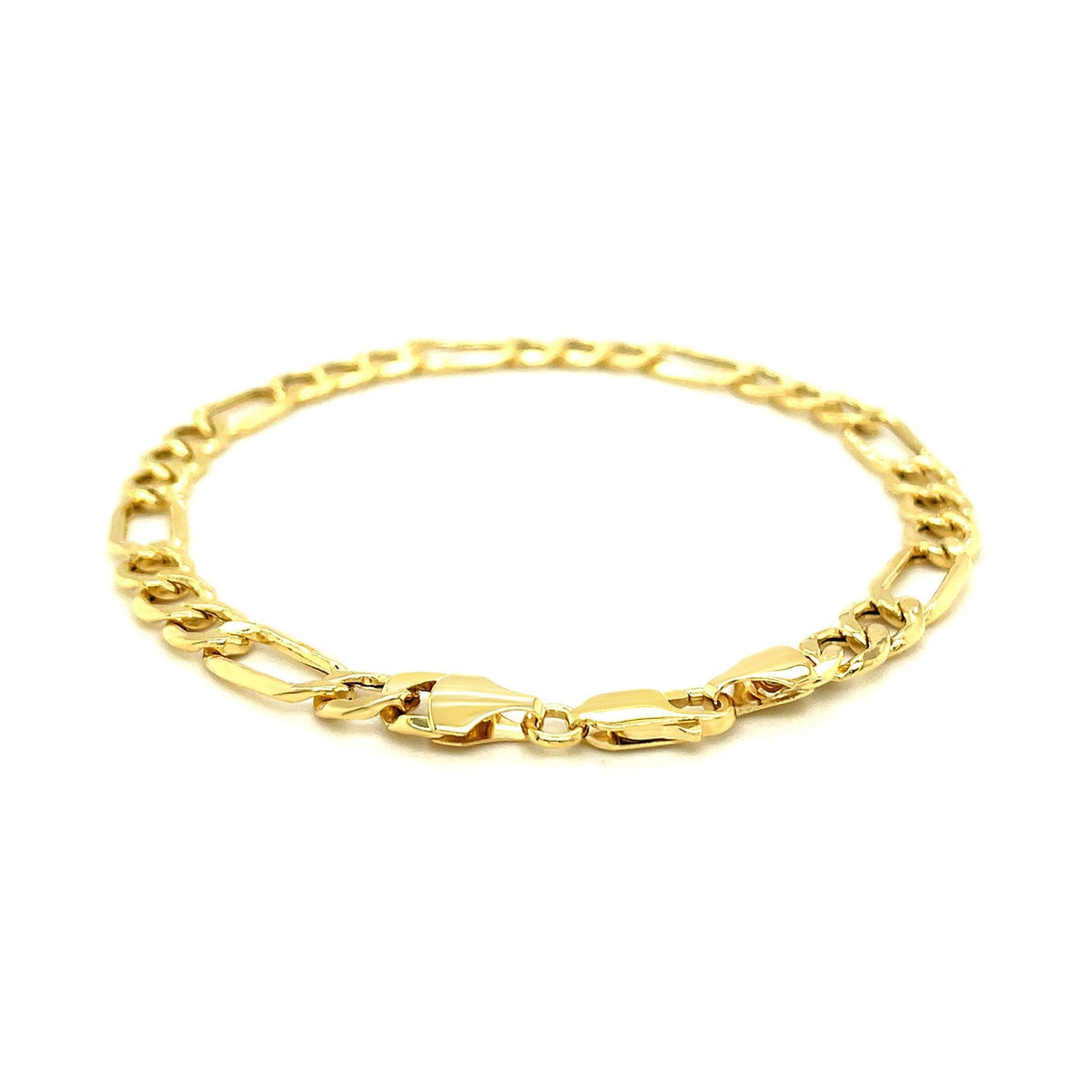 Pulsera Figaro Lite de oro amarillo de 14k y 6,5mm