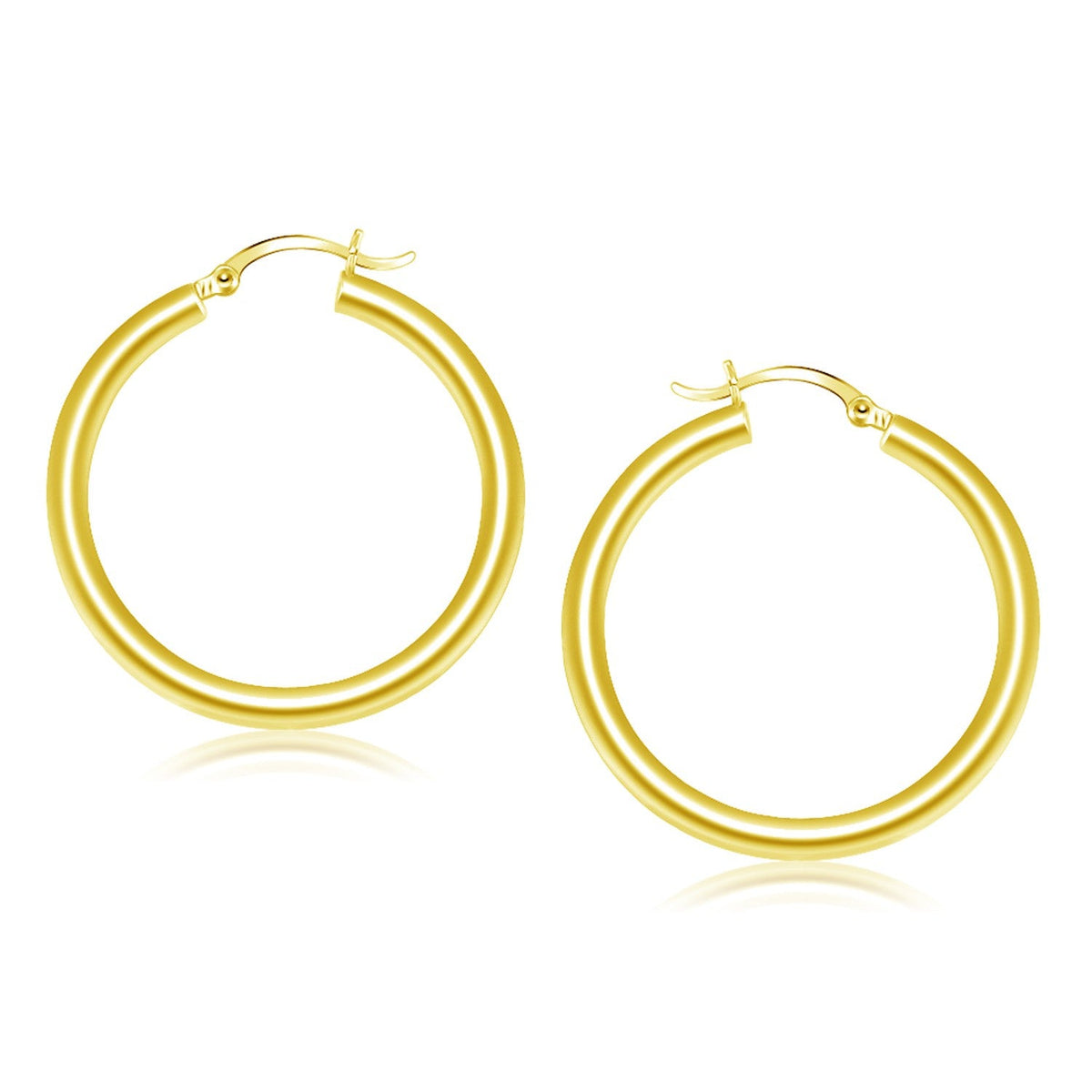 Pendientes de aro pulidos de oro amarillo de 14 quilates (40 mm)
