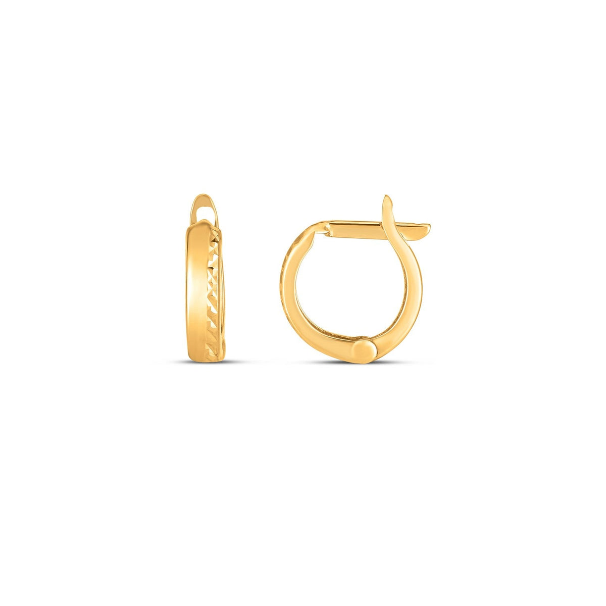 Pendientes de aro texturizados de oro amarillo de 14k (3x10mm)