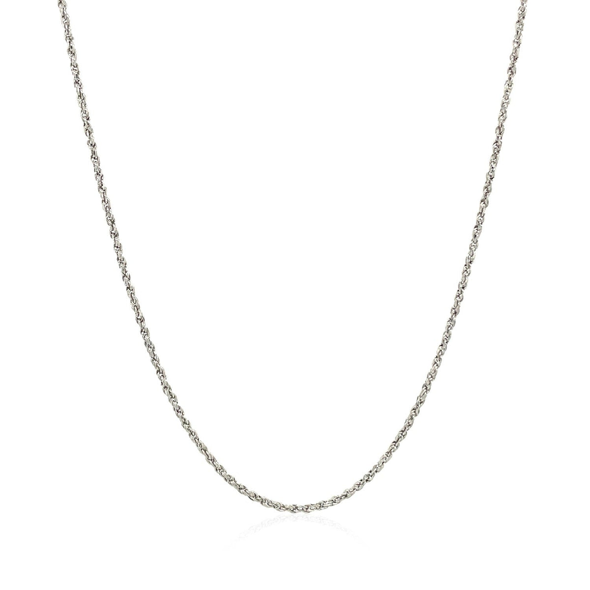 Cadena de cuerda ajustable de oro blanco de 14k 1.0mm