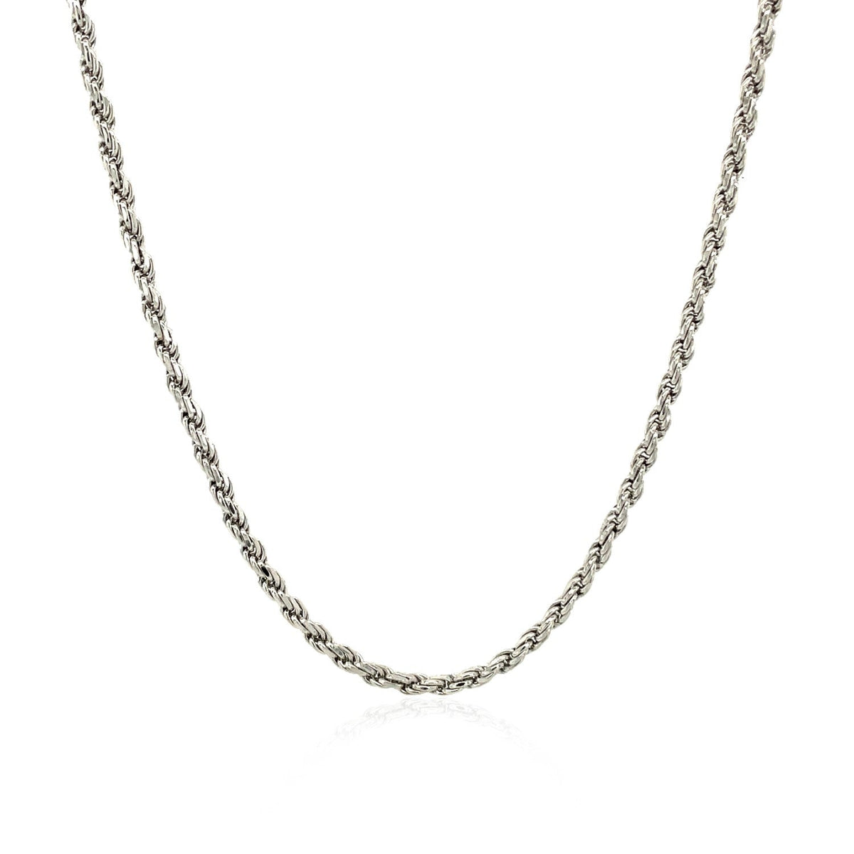 Cadena estilo cuerda de plata de ley de 1,8 mm con corte de diamante