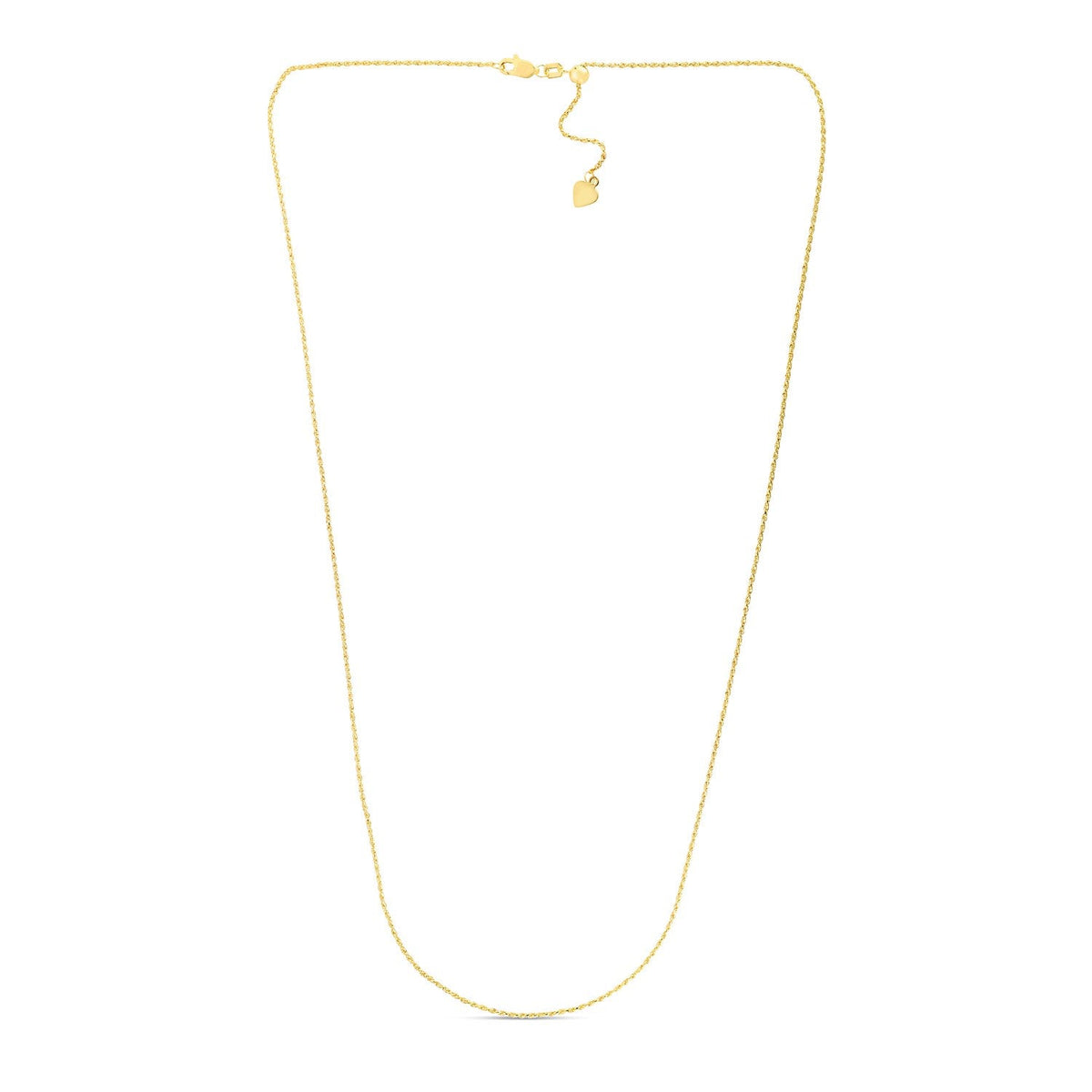 Cadena ajustable de oro amarillo de 14k de 1.0mm