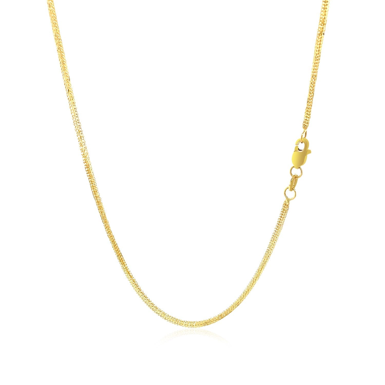 Cadena de cola de zorro de oro amarillo de 14k de 1.0mm