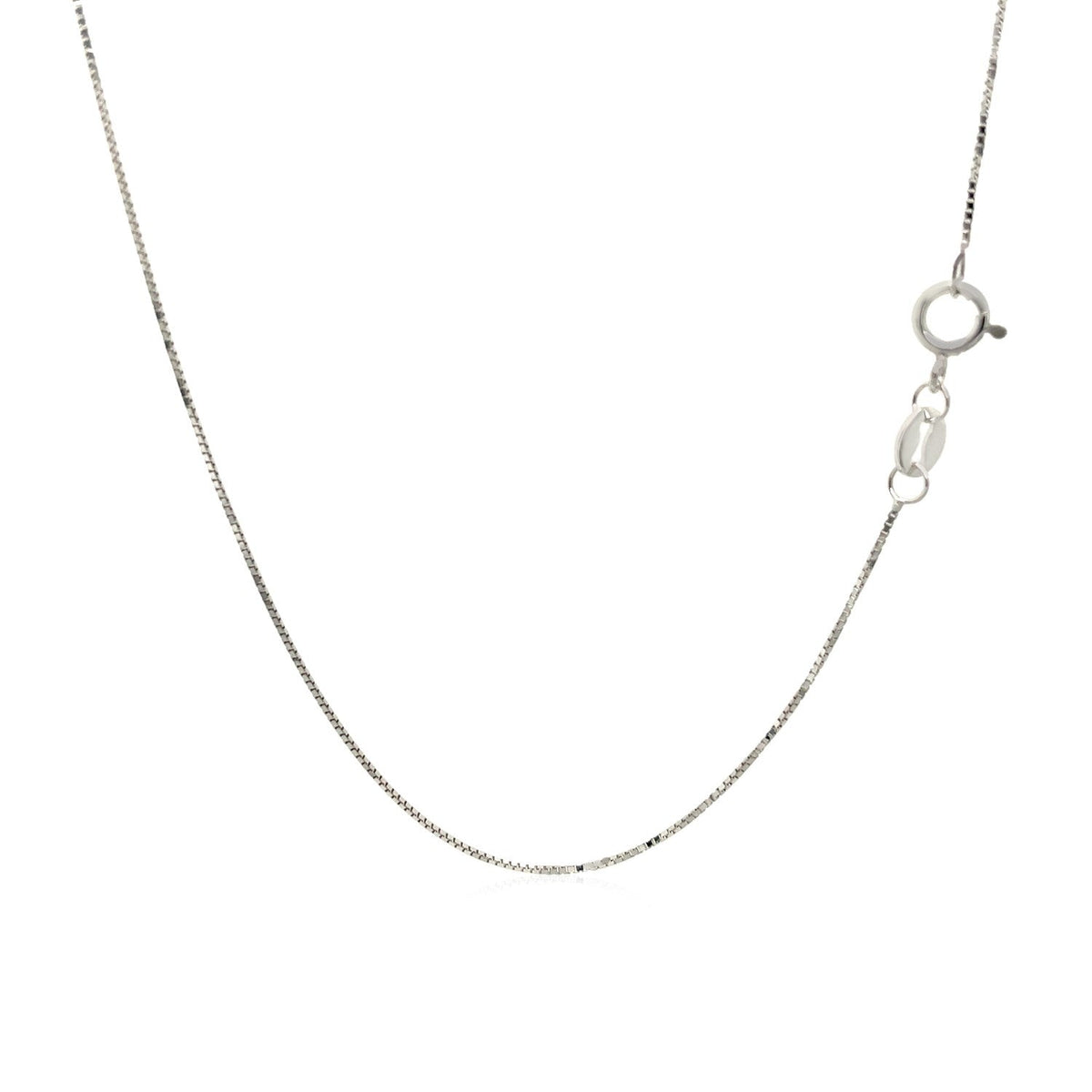 Cadena de eslabones ajustable de oro blanco de 14k y 0,6 mm