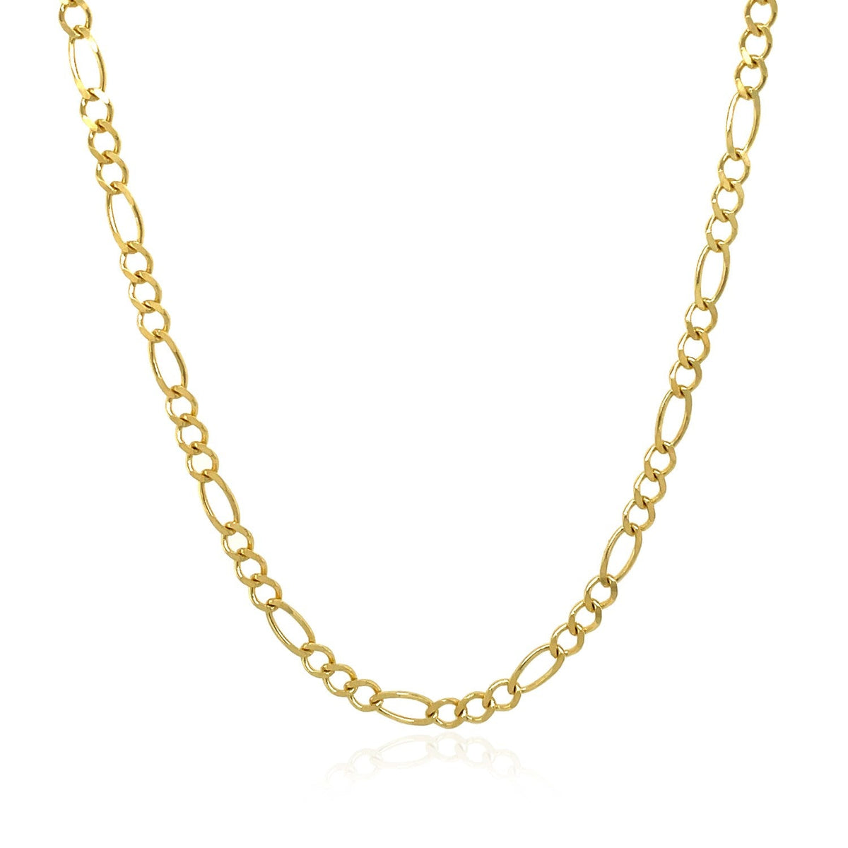 Cadena Fígaro de oro amarillo macizo de 10k y 3.0mm