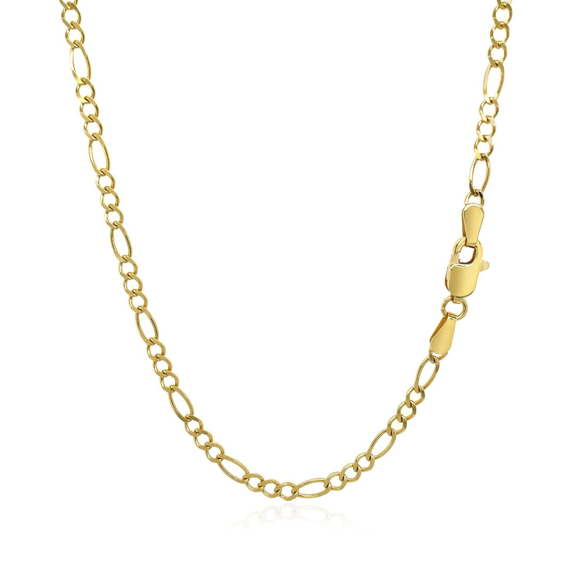 Cadena Fígaro de oro amarillo macizo de 10k y 3.0mm