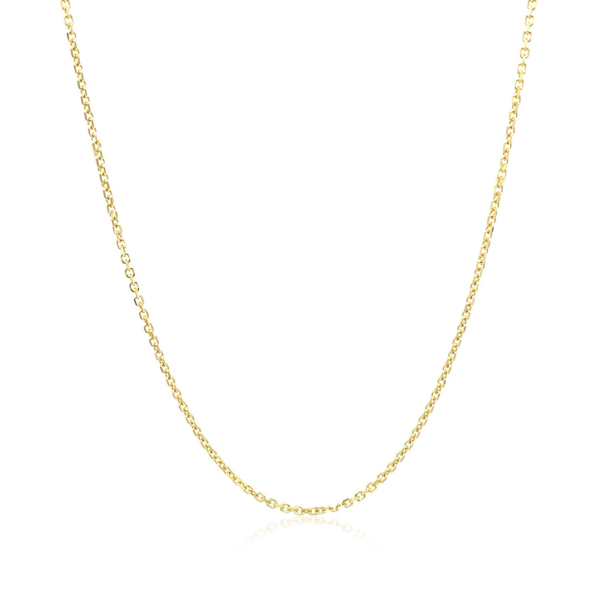 Cadena de Eslabones de Cable con Corte de Diamante de Oro Amarillo de 14k 1.1mm