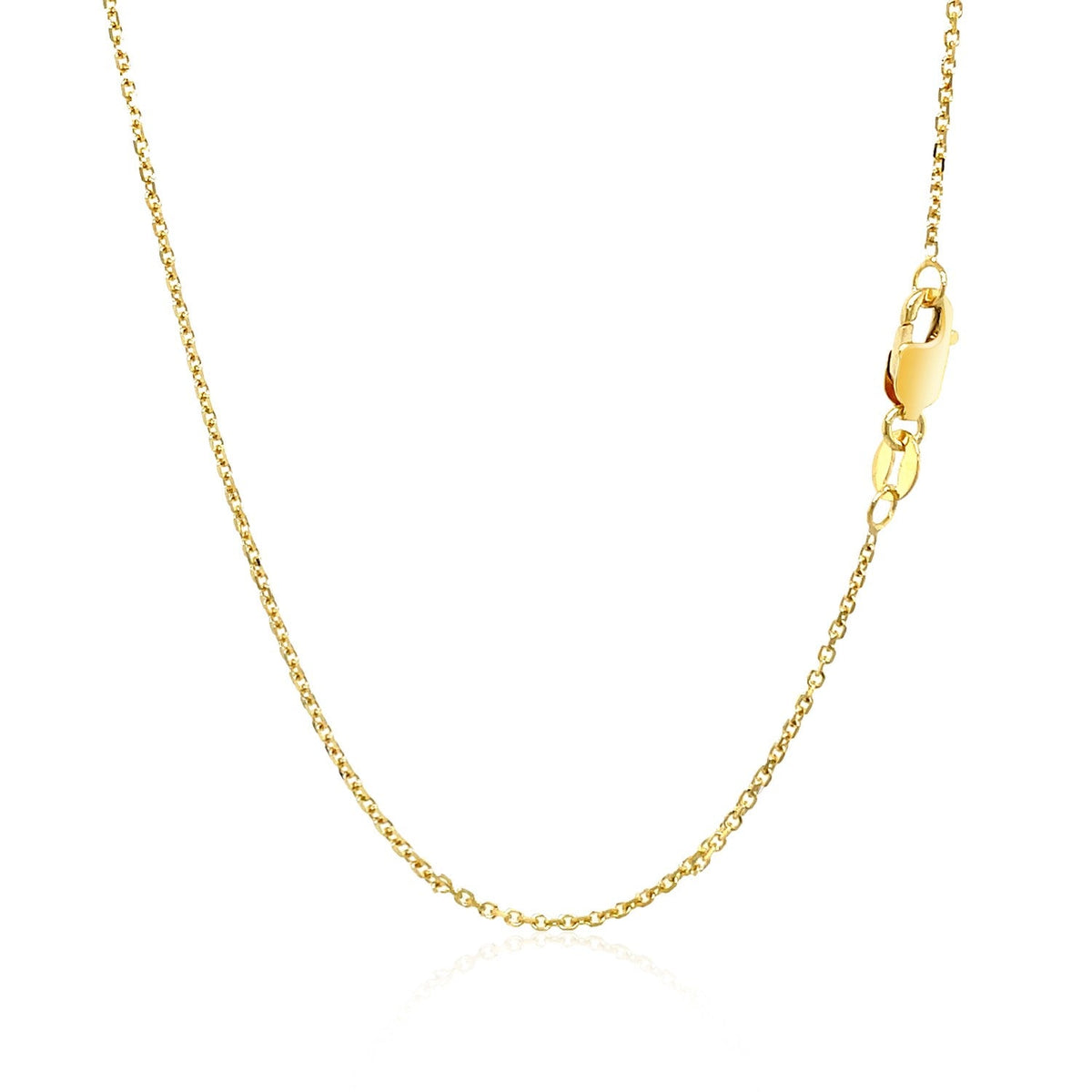 Cadena de Eslabones de Cable con Corte de Diamante de Oro Amarillo de 14k 1.1mm