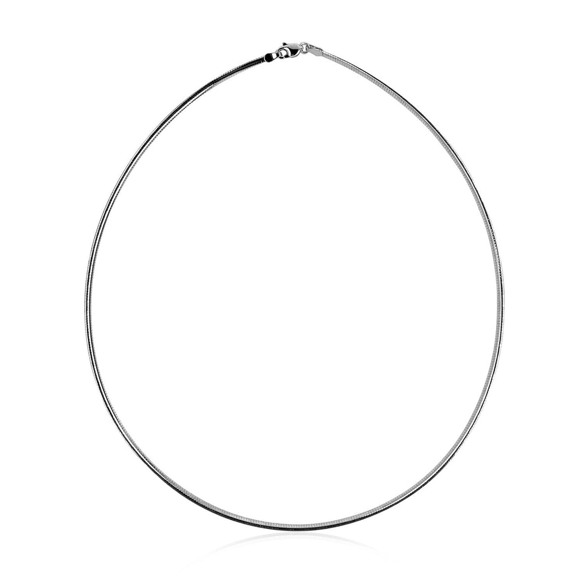 Cadena estilo Omega clásica de oro blanco de 14k (2 mm)