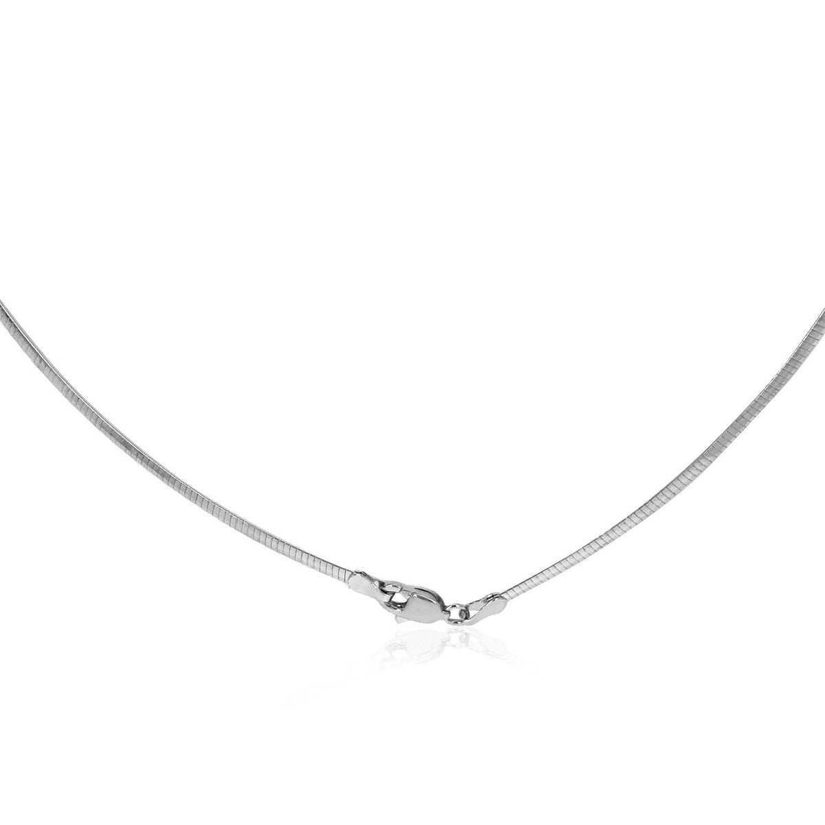 Cadena estilo Omega clásica de oro blanco de 14k (2 mm)