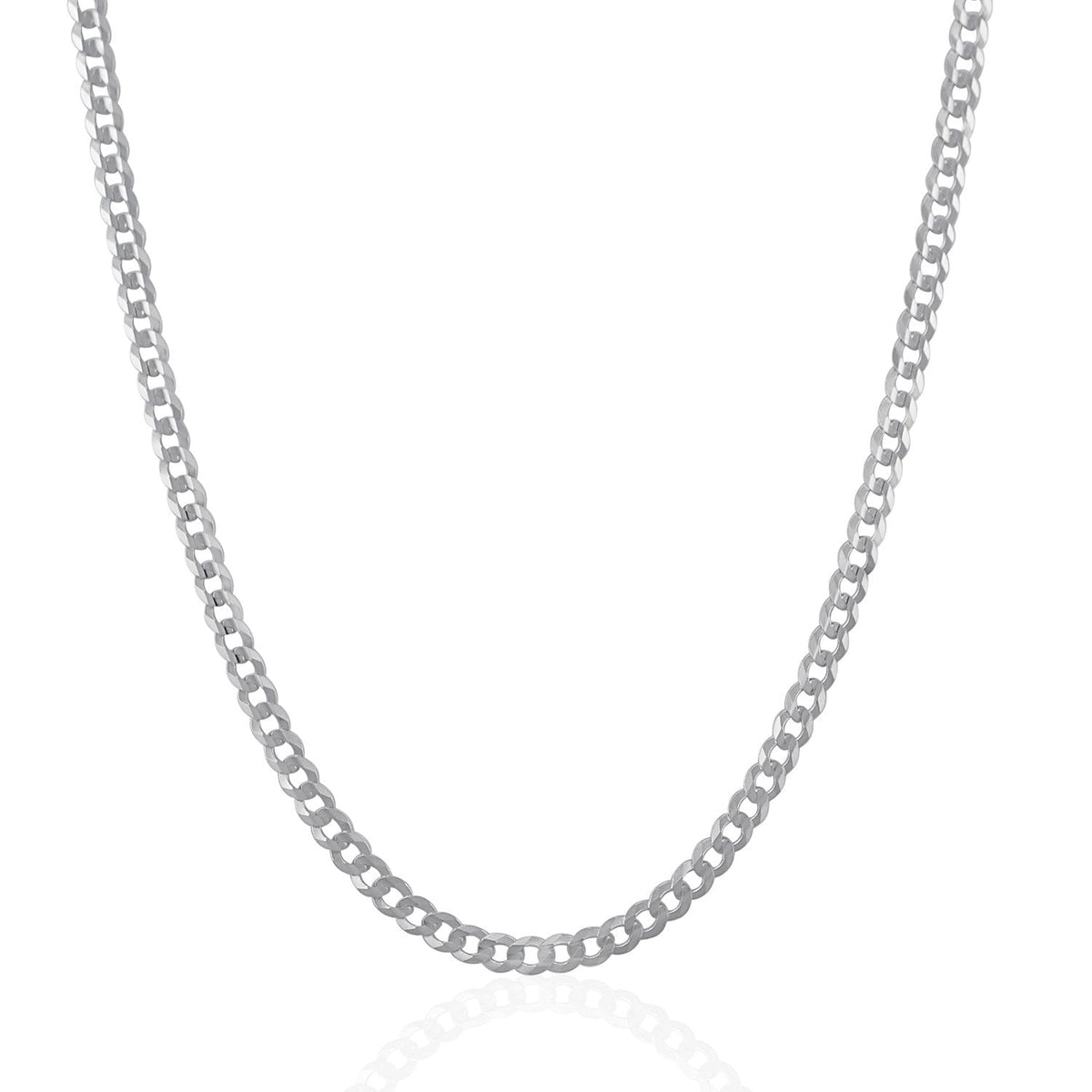 Cadena de oro blanco macizo de 14k y 3.6mm estilo cubano