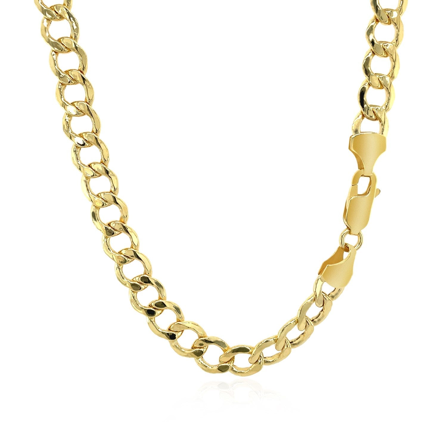 Cadena de oro amarillo de 14k con eslabones grumet de 6.2mm