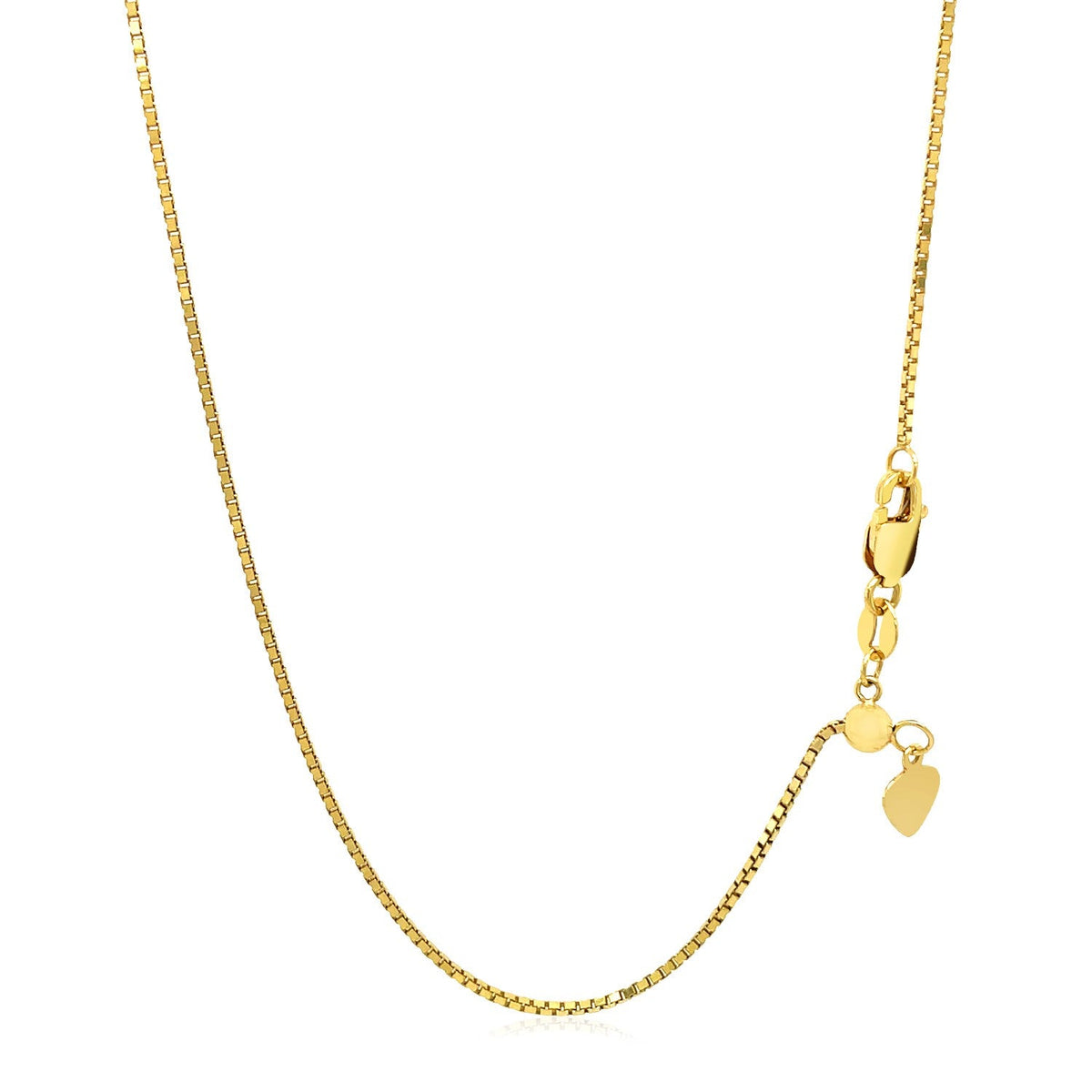 Cadena ajustable de oro amarillo de 14k (1.10 mm)