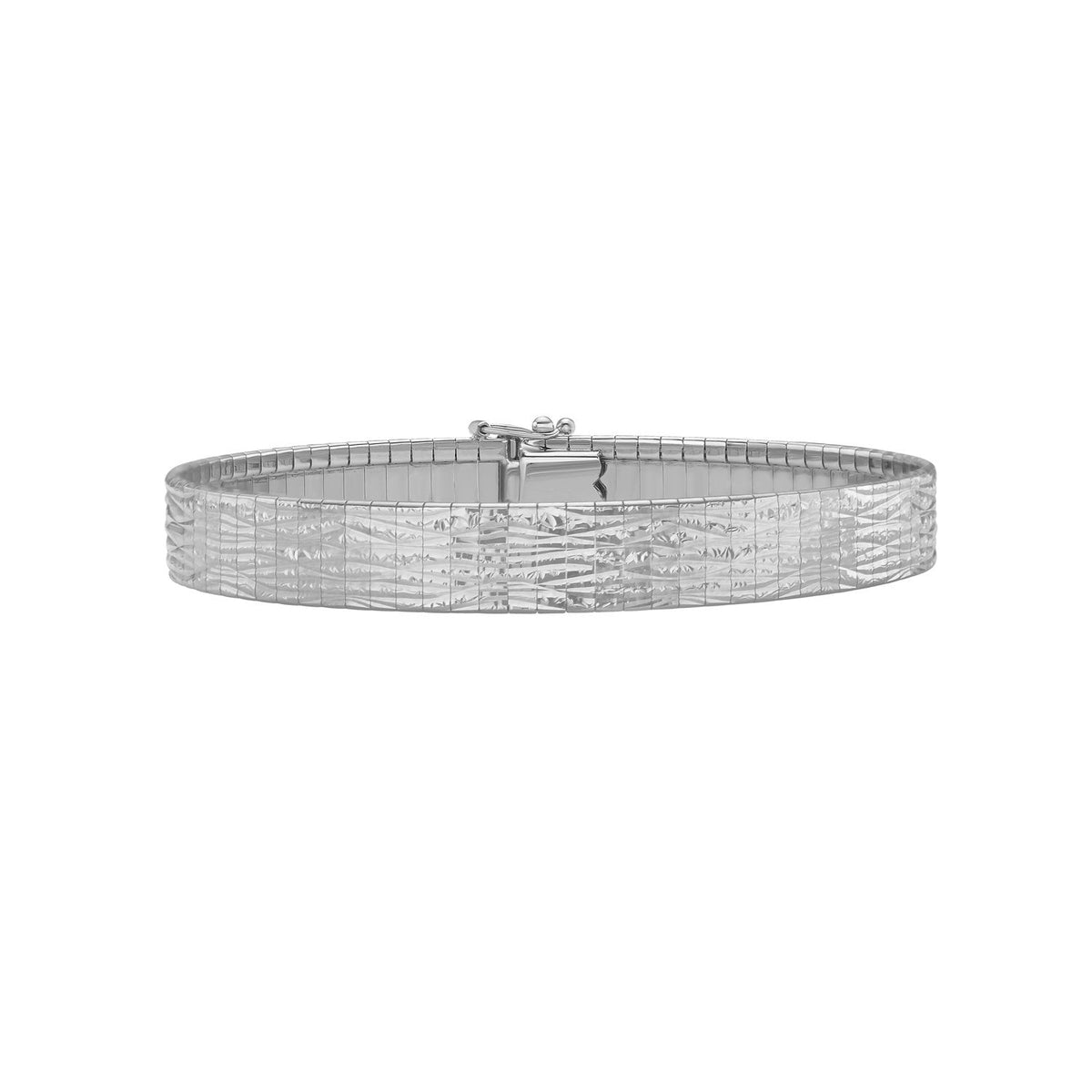 Pulsera Glaciar de oro blanco de 14k (8.10 mm)