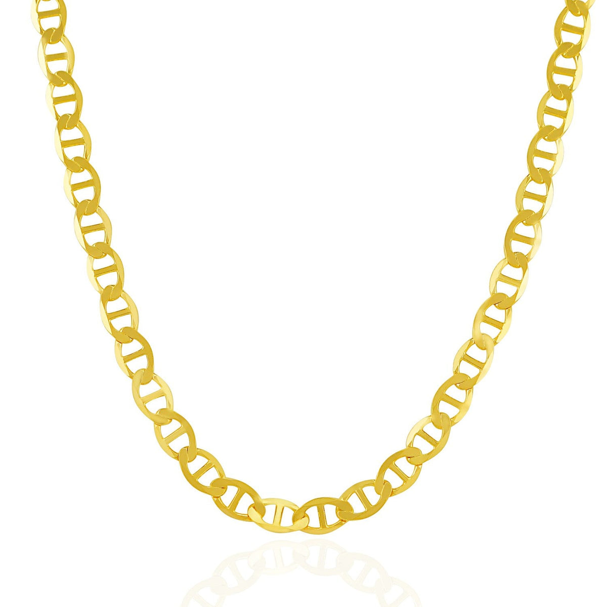 Cadena de eslabones de marinero de oro amarillo de 14k y 6.3mm
