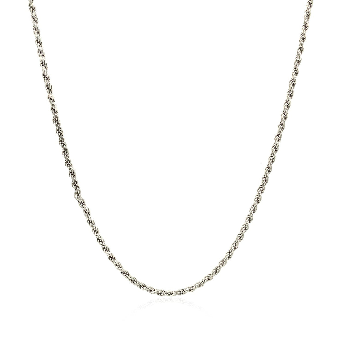 Cadena estilo cuerda de plata de ley de 1,4 mm con corte de diamante