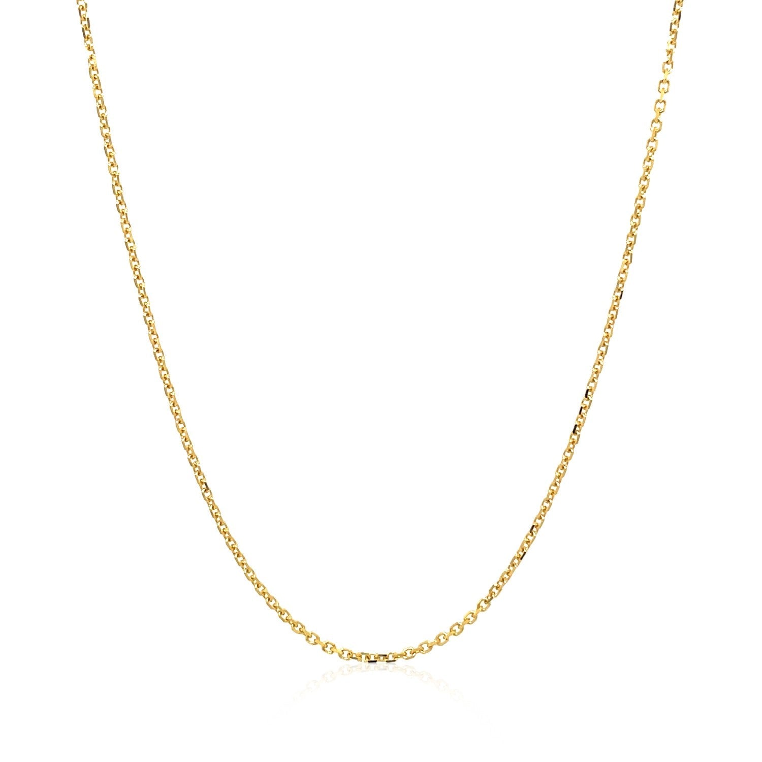 Cadena de Eslabones de Cable con Corte de Diamante de Oro Amarillo de 14k 1.1mm