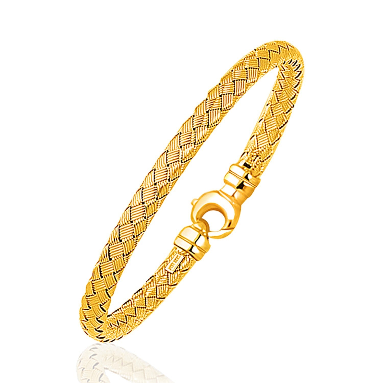 Pulsera de Diseño Trenzado Sofisticado en Oro Amarillo de 14k (5.0mm)