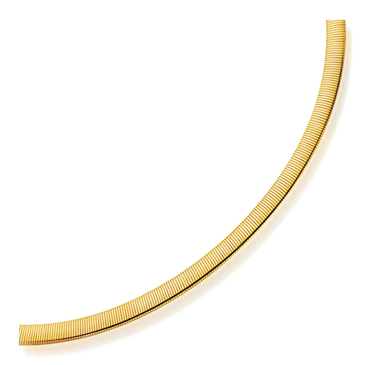 Collar Omega Reversible de Oro de 14k Dos Tonos de 6.0mm