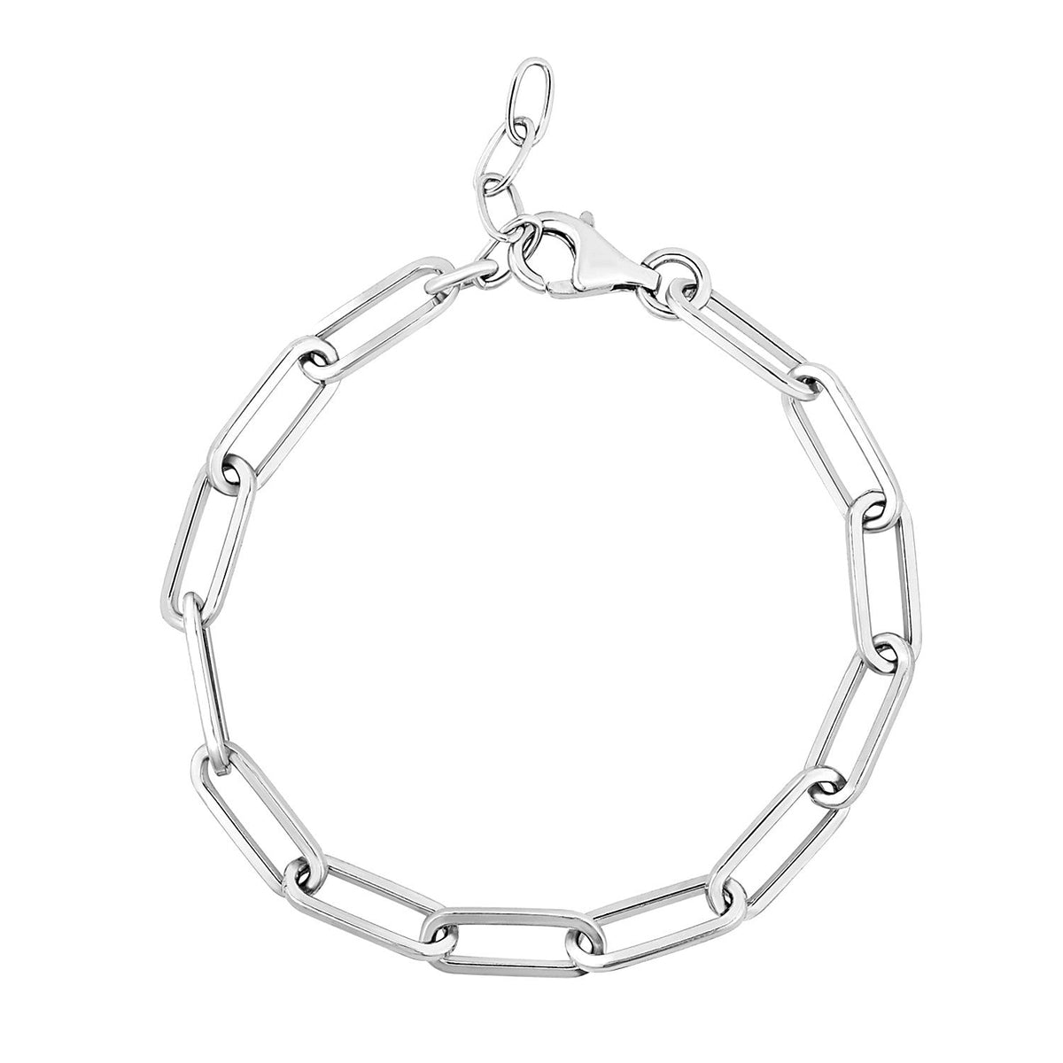 Pulsera de cadena de eslabones anchos de plata de ley