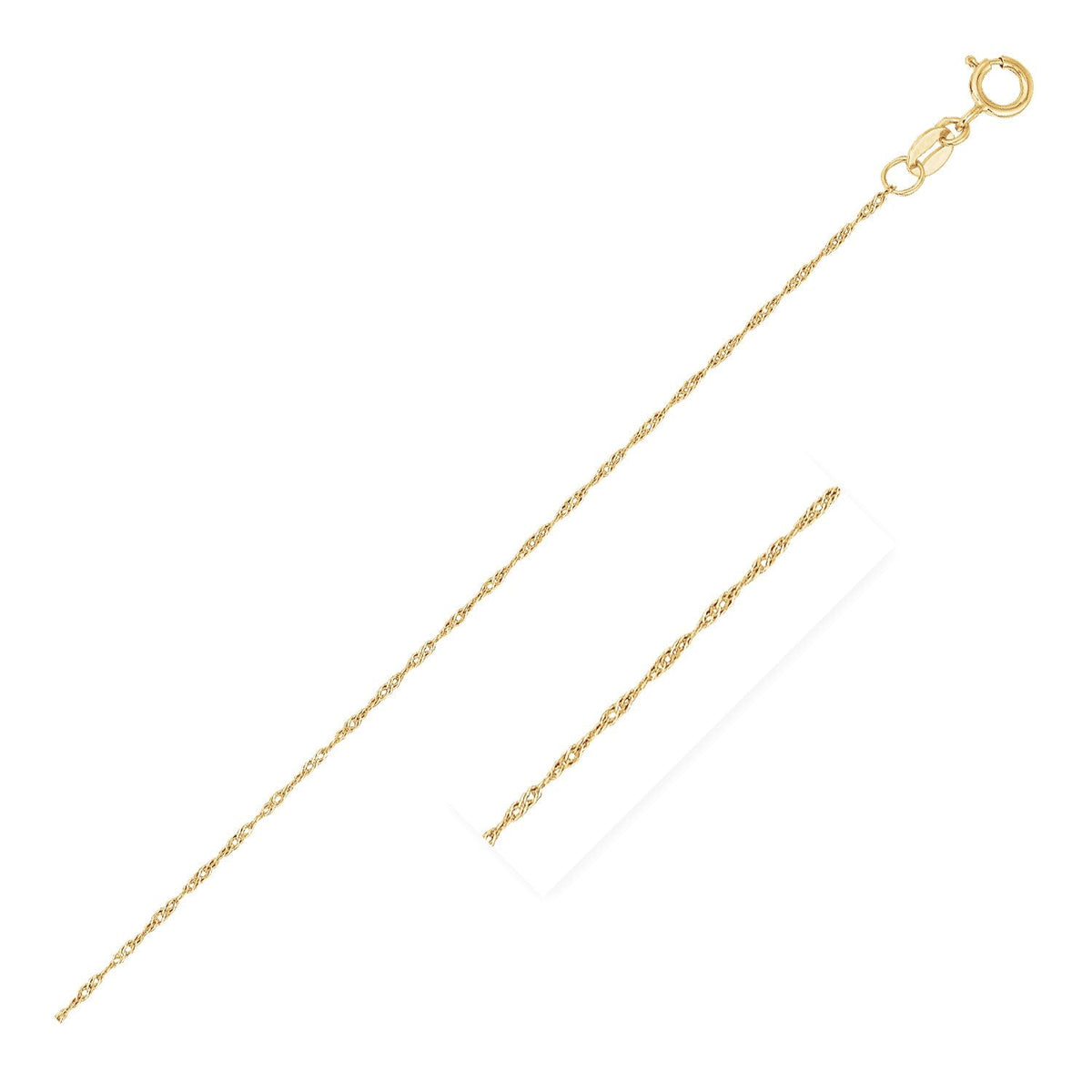 Cadena Singapur de oro amarillo de 14k de 0.6mm