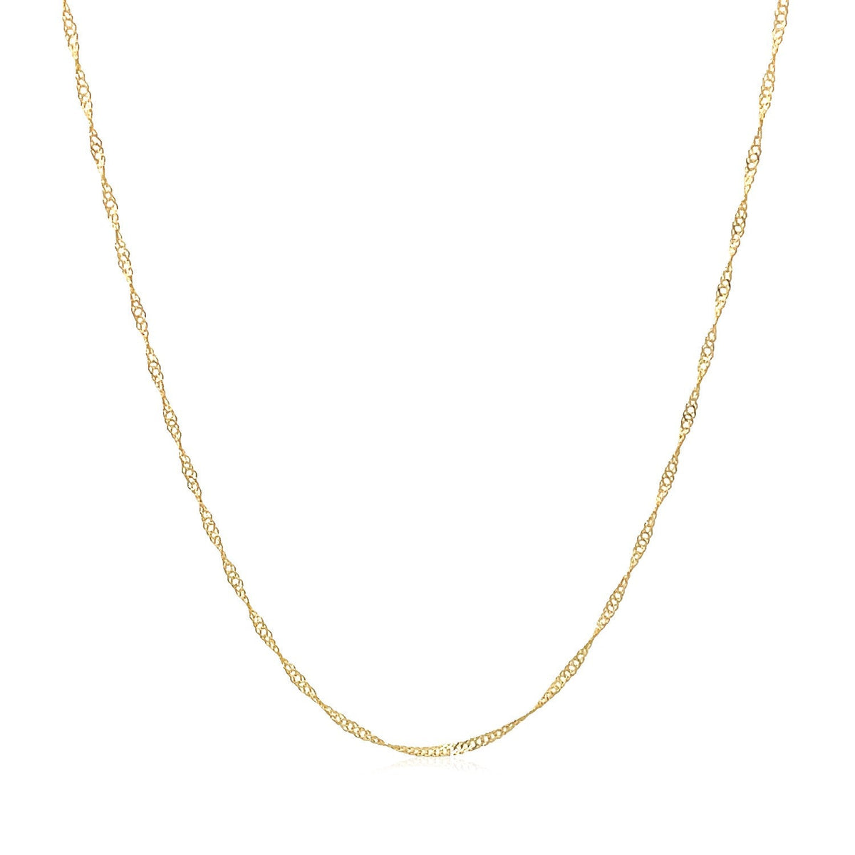 Cadena Singapur de oro amarillo de 14k de 0.6mm