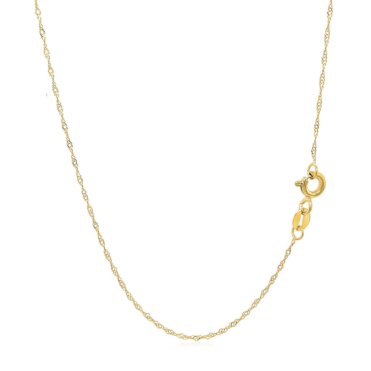 Cadena Singapur de oro amarillo de 14k de 0.6mm