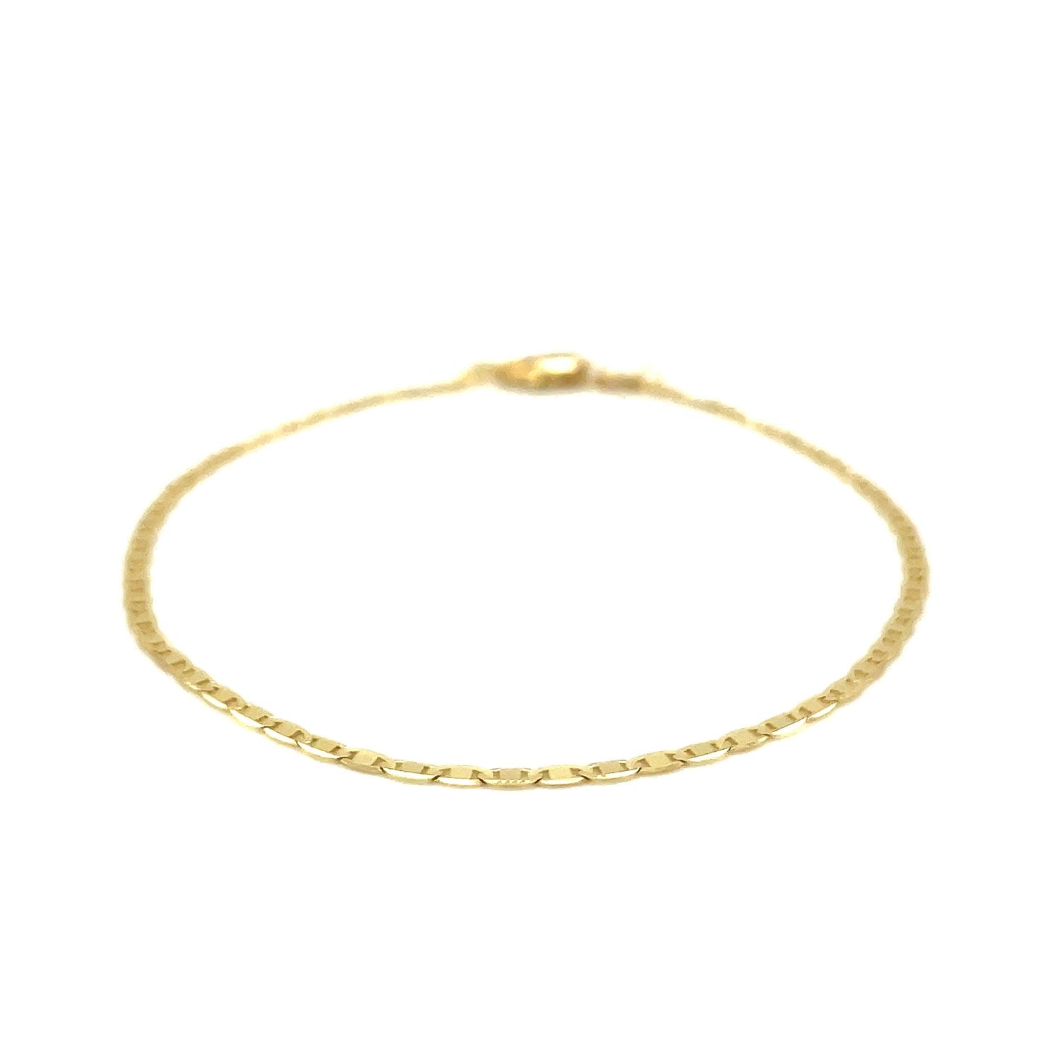 Tobillera de Eslabones Marineros de Oro Amarillo de 10k 1.7mm