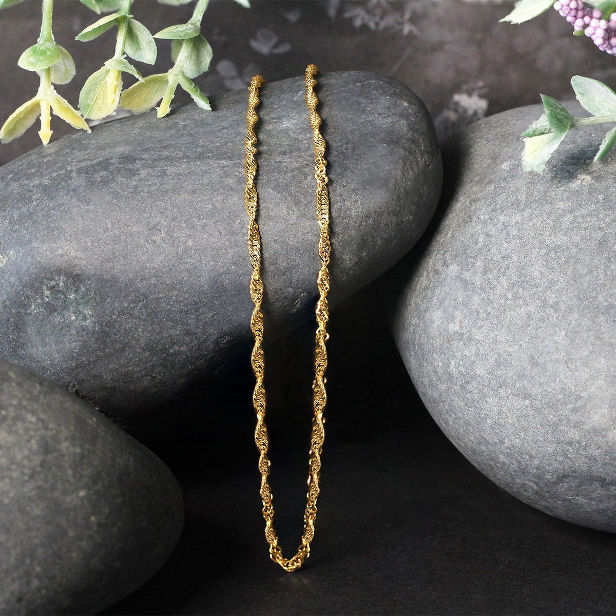 Cadena Singapur de Oro Amarillo de 10k (1.80 mm)