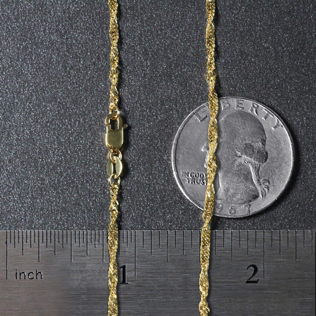 Cadena Singapur de Oro Amarillo de 10k (1.80 mm)