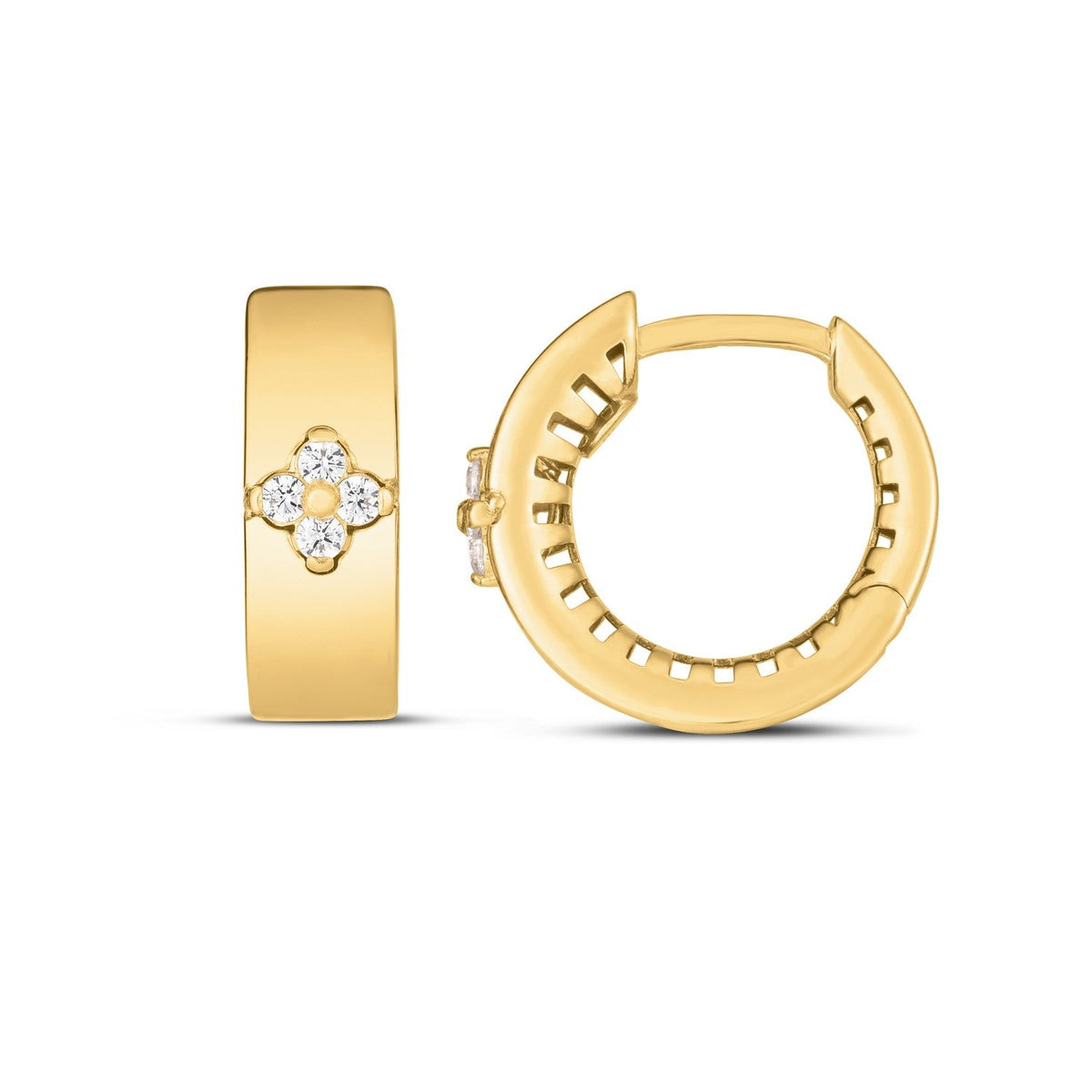 Pendientes Trébol de Diamantes Trilogy de Oro Amarillo de 14k