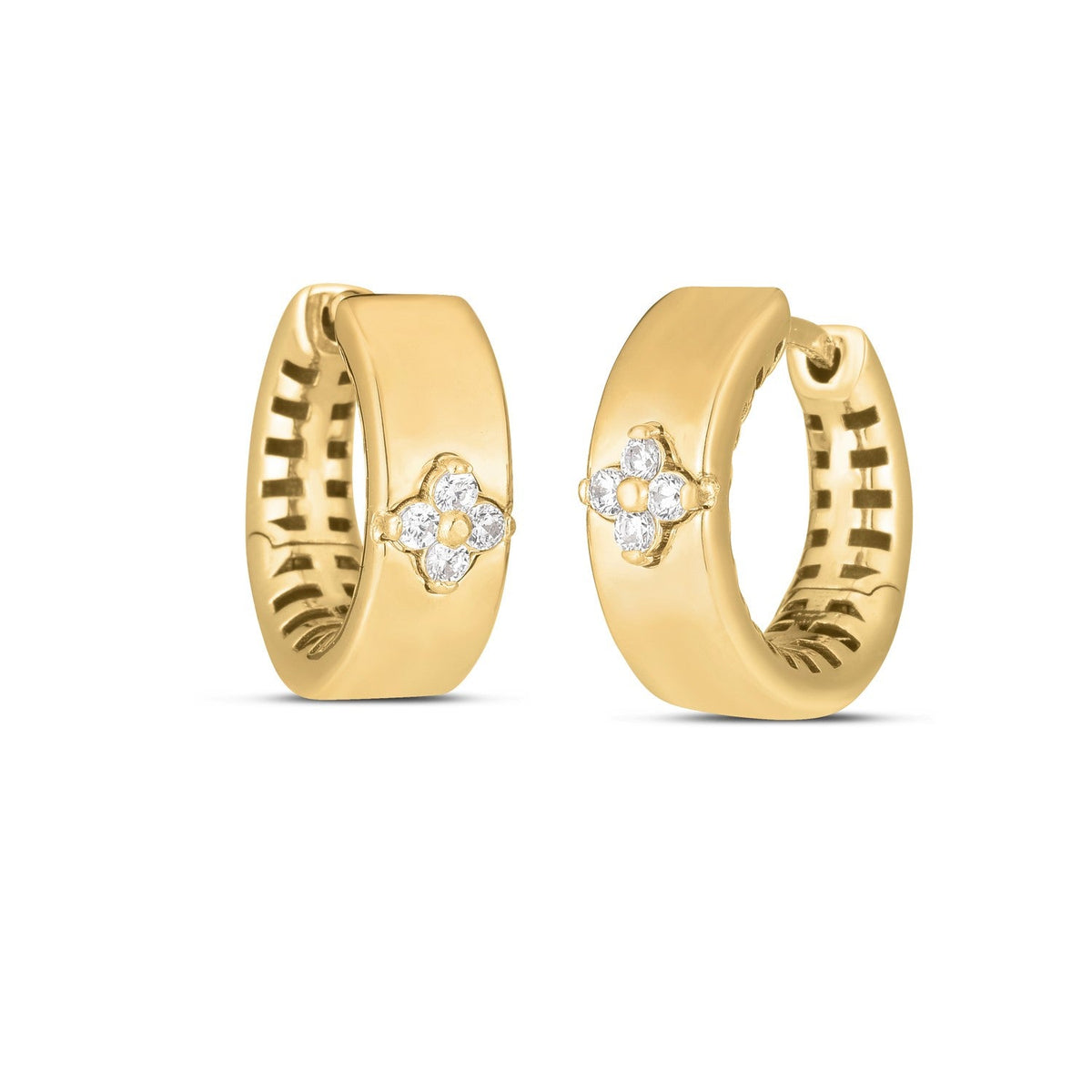 Pendientes Trébol de Diamantes Trilogy de Oro Amarillo de 14k