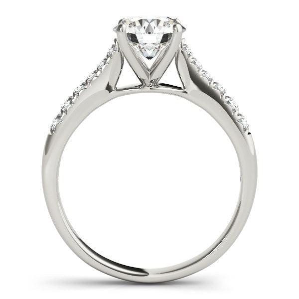 Anillo de compromiso de oro blanco de 14k con diamante de talla redonda (1 5/8 qt)