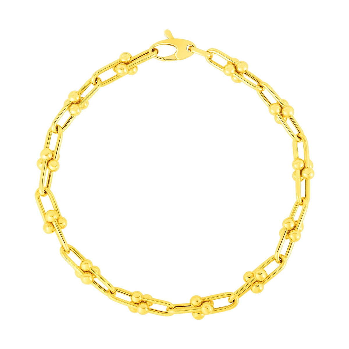 Pulsera de cadena Jax de oro amarillo de 14k y 7 1/2 pulgadas