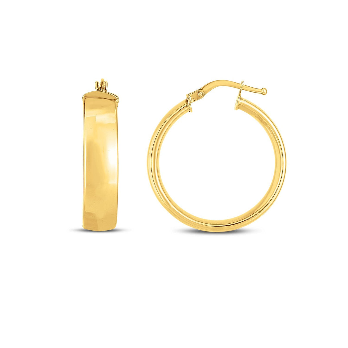 Aros de banda de oro amarillo de 14k para boda (6x25mm)