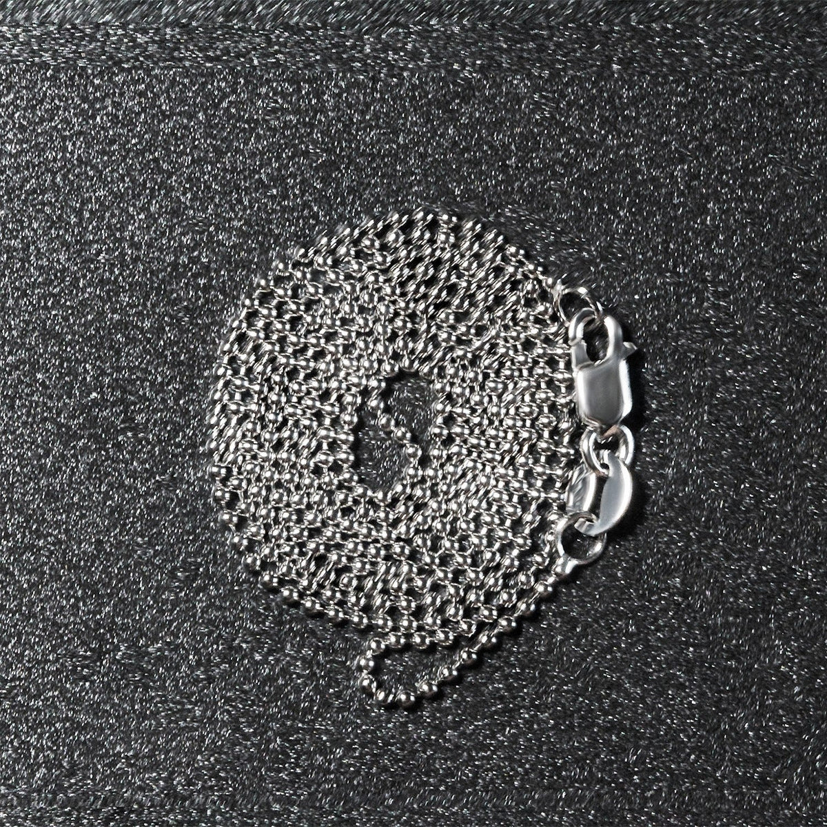 Cadena de bolas de oro blanco de 14k de 1.0mm