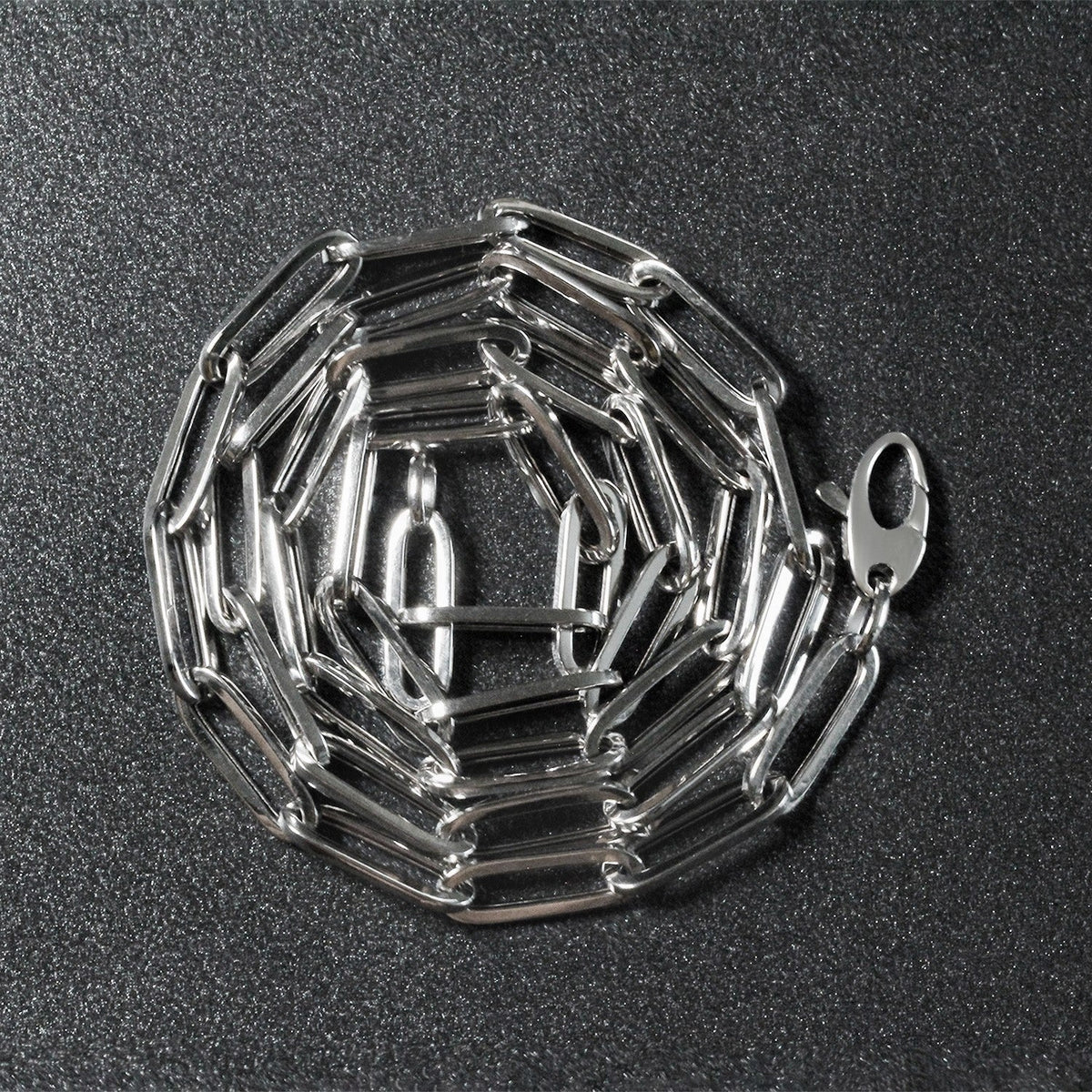 Cadena de eslabones ovalados gruesa de oro blanco de 14k (4.2 mm)